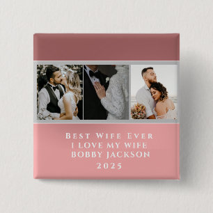 Chapa Cuadrada Amo A Mi Esposa Personalizada 3 Fotos