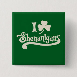 Chapa Cuadrada Amo a Shenanigans Clover Shamrock St Patrick