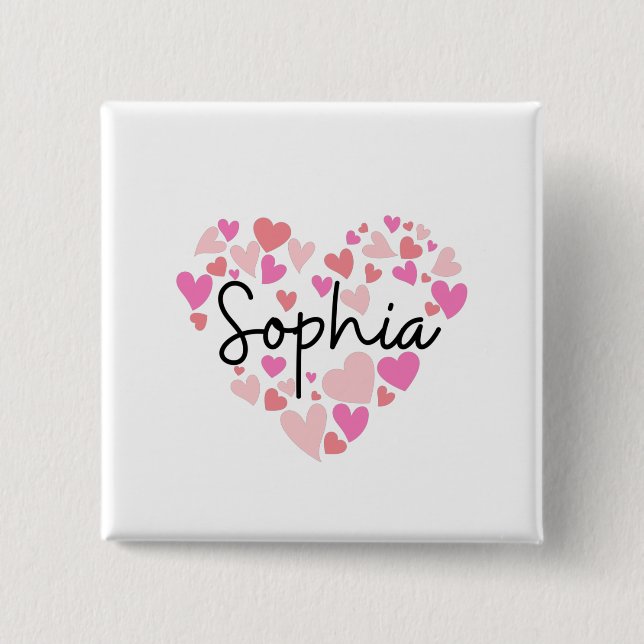 Chapa Cuadrada Amo a Sophia (Anverso)