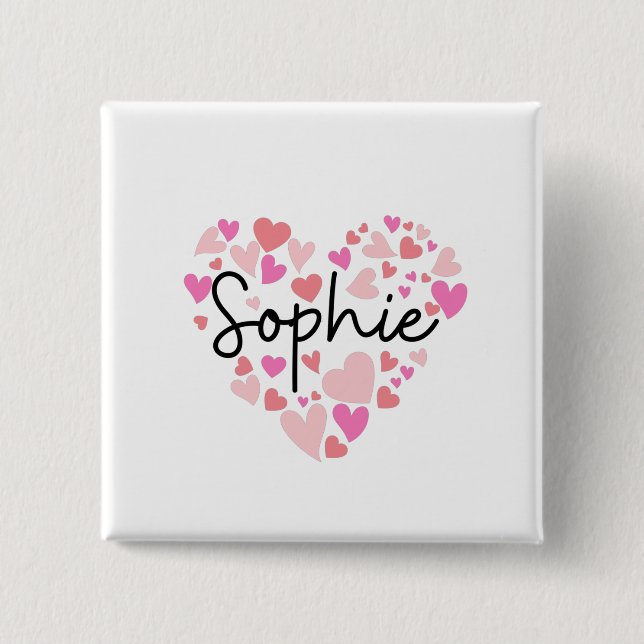 Chapa Cuadrada Amo a Sophie (Anverso)