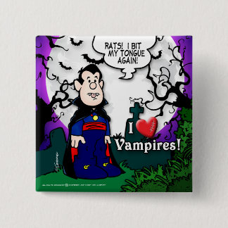 Chapa Cuadrada Amo a vampiros