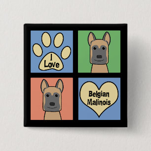 Chapa Cuadrada Amo al belga Malinois