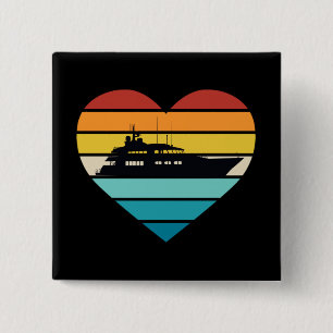 Chapa Cuadrada Amo Capitán de Yate Barco Retro Atardecer