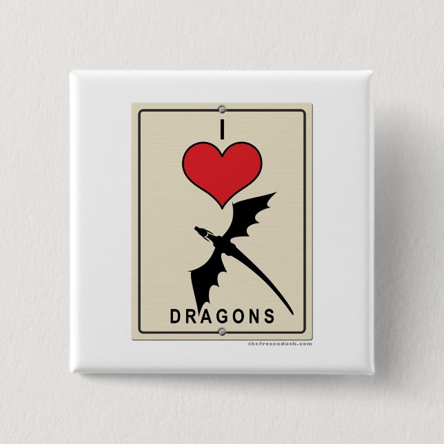 Chapa Cuadrada Amo dragones (Anverso)
