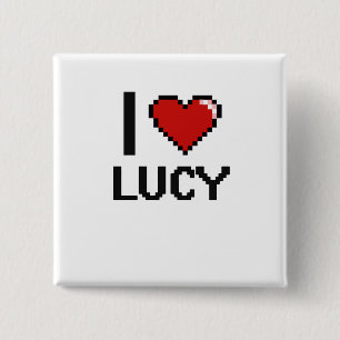 Chapa Cuadrada Amo el diseño retro de Lucy Digital