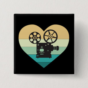Chapa Cuadrada Amo el proyector de cine retro