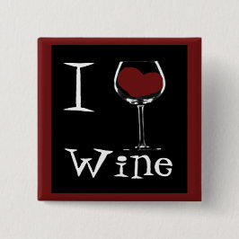 Chapa Cuadrada Amo el Vino-Corazón