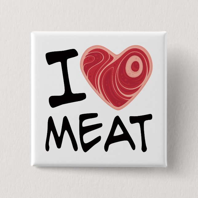Chapa Cuadrada Amo la carne (Anverso)