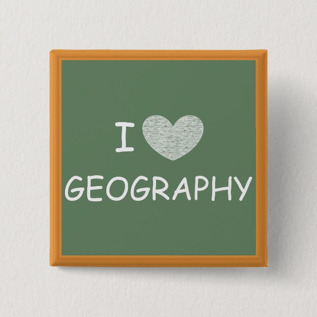 Chapa Cuadrada Amo la geografía (Anverso)