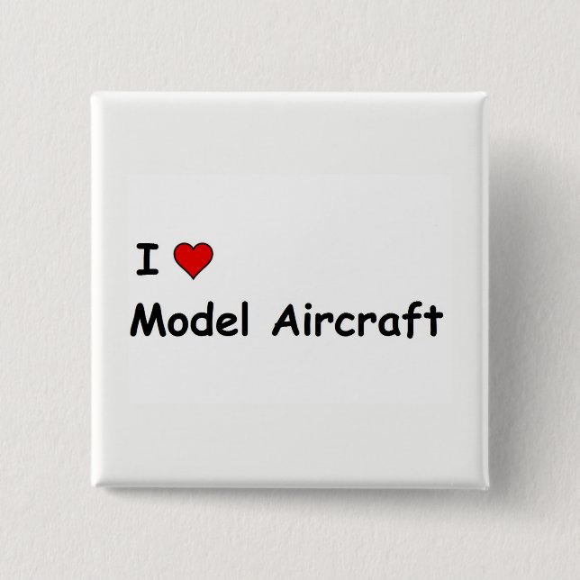 Chapa Cuadrada Amo los aviones modelo (Anverso)