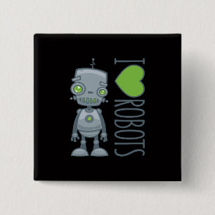 Chapa Cuadrada Amo los robots