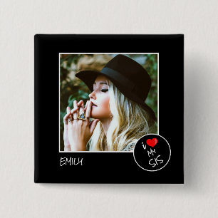 Chapa Cuadrada Amo mi foto Personalizado - Personalizada