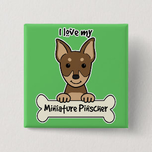 Chapa Cuadrada Amo mi Pinscher miniatura