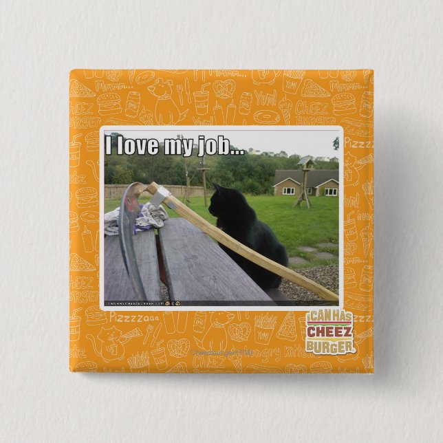 Chapa Cuadrada Amo mi trabajo (Anverso)