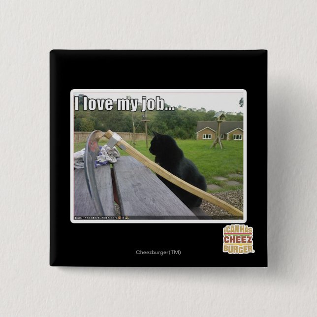 Chapa Cuadrada Amo mi trabajo (Anverso)