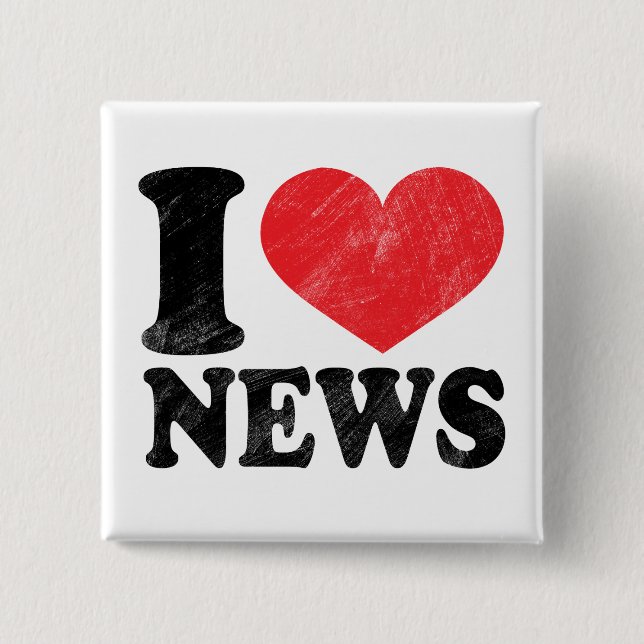 Chapa Cuadrada Amo noticias (Anverso)