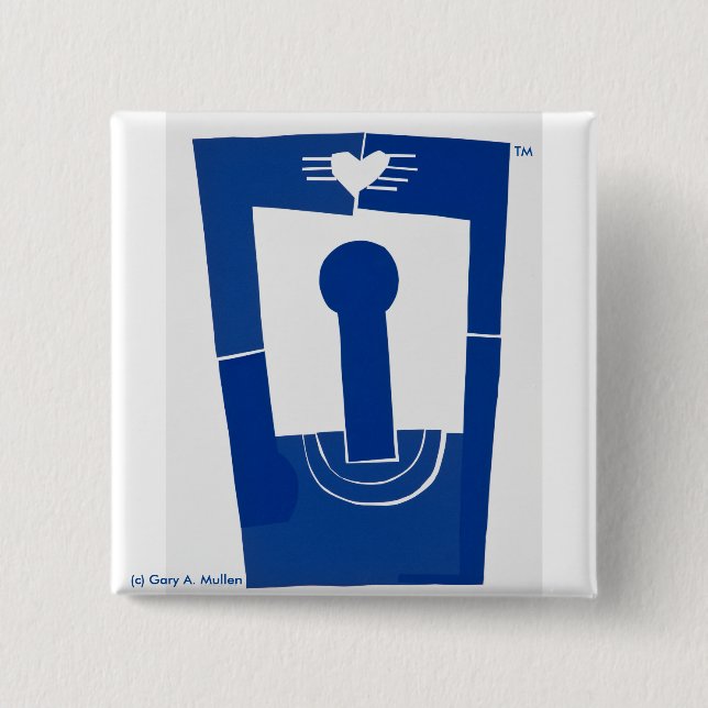 Chapa Cuadrada Amor arriba--Botón cuadrado de 2 pulgadas (Anverso)