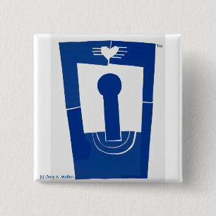 Chapa Cuadrada Amor arriba--Botón cuadrado de 2 pulgadas