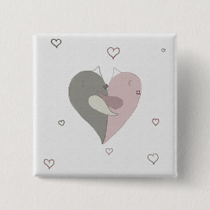 Chapa Cuadrada Amor Aves Corazón