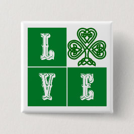 Chapa Cuadrada Amor Celtic Shamrock Hearts