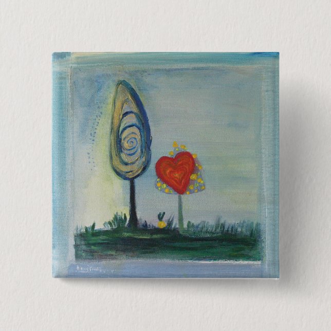 Chapa Cuadrada Amor, corazón, insignia de San Valentín (Anverso)