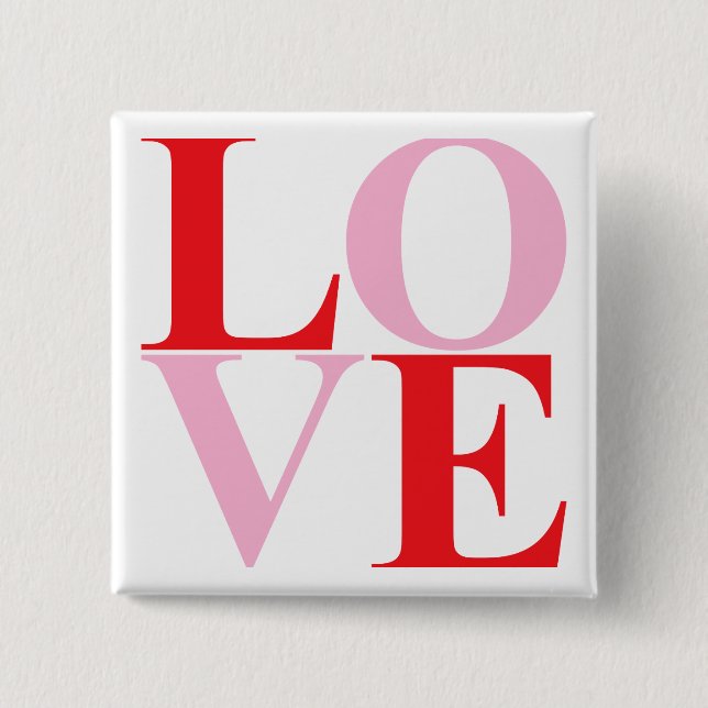 Chapa Cuadrada AMOR del arte pop (Anverso)