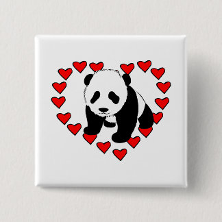 Chapa Cuadrada Amor del oso de panda