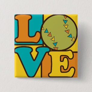 Chapa Cuadrada Amor del softball
