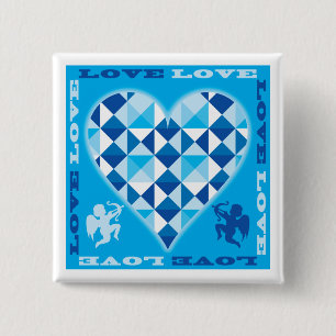 Chapa Cuadrada Amor (Diamante Azul)