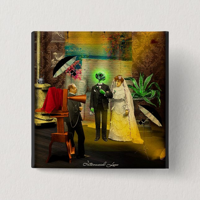 Chapa Cuadrada Amor interracial (Anverso)