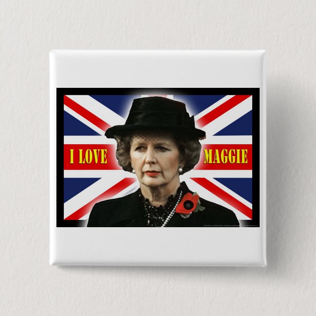 Chapa Cuadrada Amor Maggie de Margaret Thatcher I (Anverso)