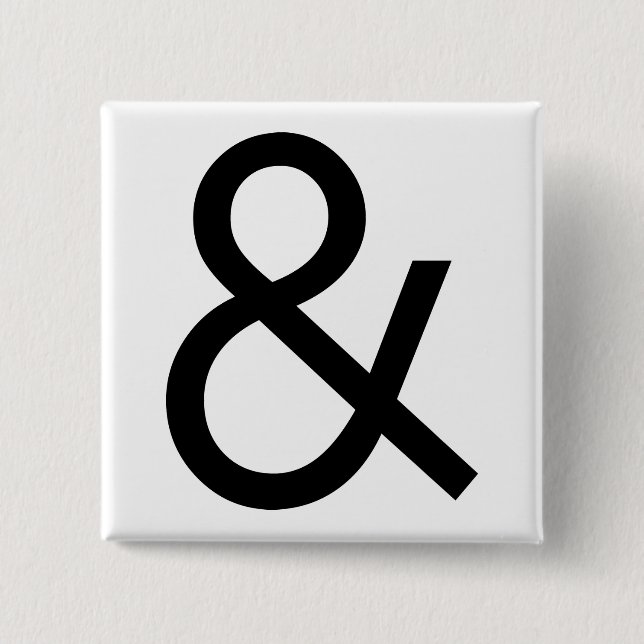 Chapa Cuadrada Ampersand - Negro (Anverso)