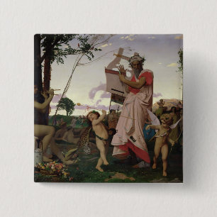 Chapa Cuadrada Anacreon, Bacchus y Aphrodite, 1848