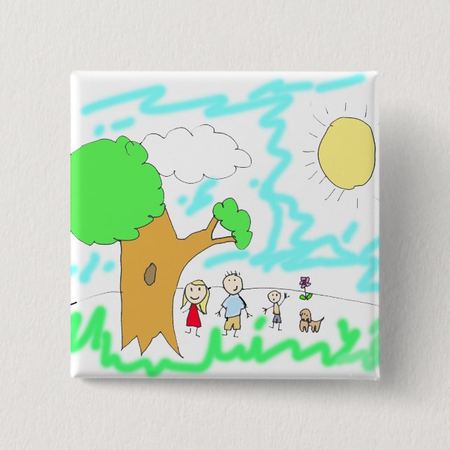 Chapa Cuadrada Añade a esto las obras de arte de tus hijos (Anverso)