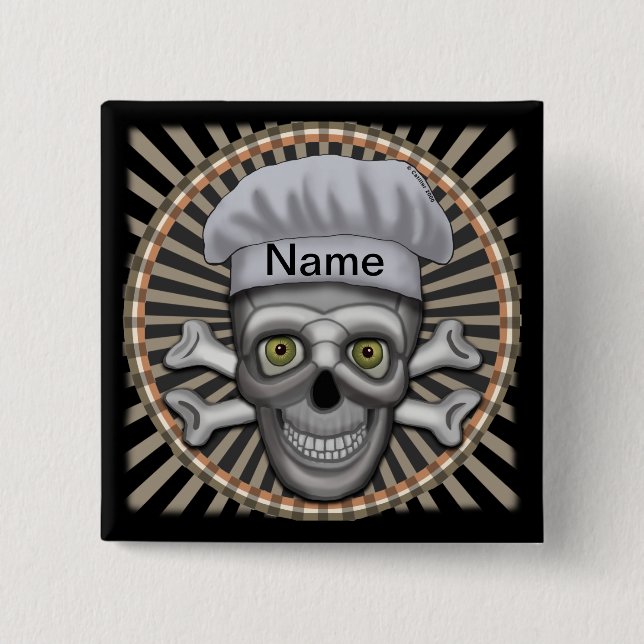 Chapa Cuadrada Anclaje cuadrado Skull Chef (Anverso)