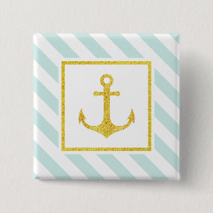 Chapa Cuadrada Anclaje de Purpurina de las bandas náuticas prepp