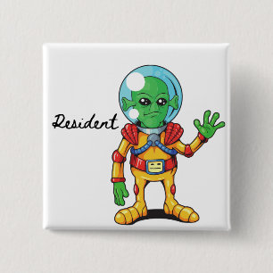 Chapa Cuadrada Anclaje de residente Alien