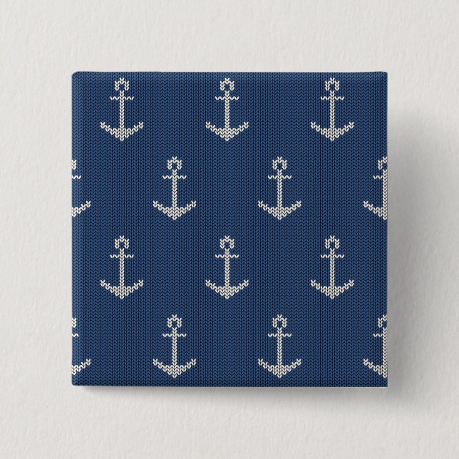 Chapa Cuadrada Anclaje marino de Knit (Anverso)