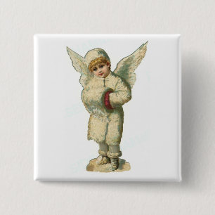 Chapa Cuadrada Ángel de la nieve del navidad