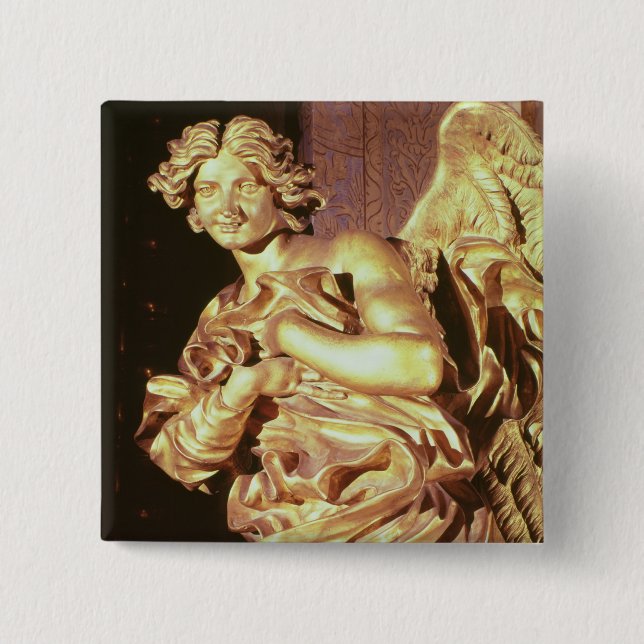 Chapa Cuadrada Ángel del tabernáculo en bendecido (Anverso)