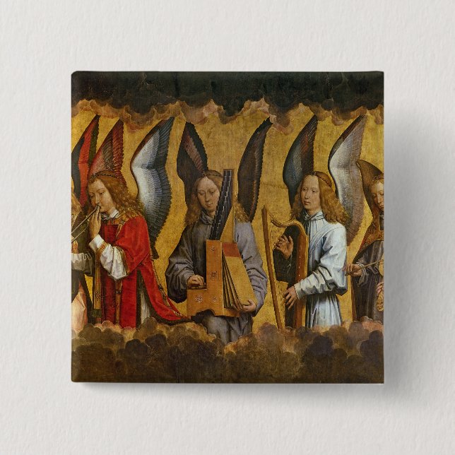 Chapa Cuadrada Ángeles que tocan los instrumentos musicales (Anverso)