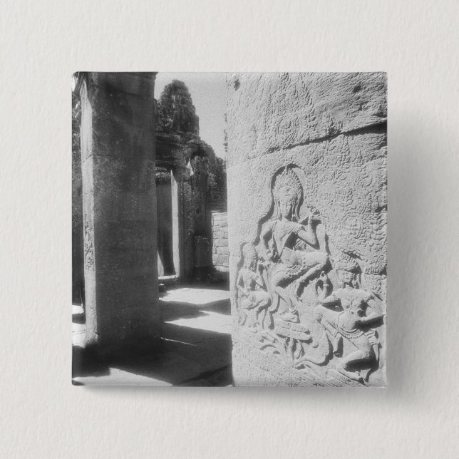 Chapa Cuadrada Angkor Camboya, Apsara Talla El Bayon 2 (Anverso)