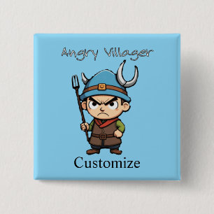 Chapa Cuadrada Angry Villager Pitchfork Thunder_Cove