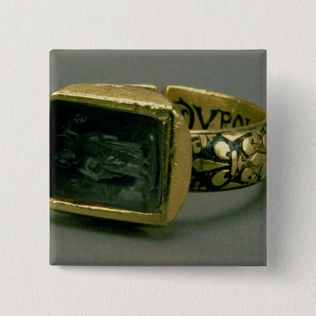 Chapa Cuadrada Anillo de Signet de rey Louis IX de Francia (St. (Anverso)