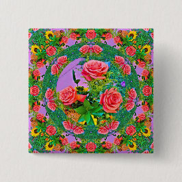 Chapa Cuadrada Anillos rosas