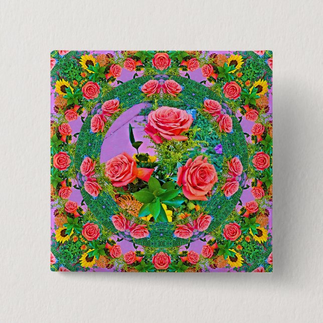 Chapa Cuadrada Anillos rosas (Anverso)