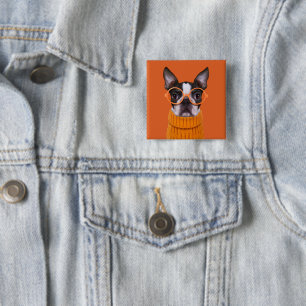 Chapa Cuadrada Animales de bebé más afectados   Naranja Boston Te