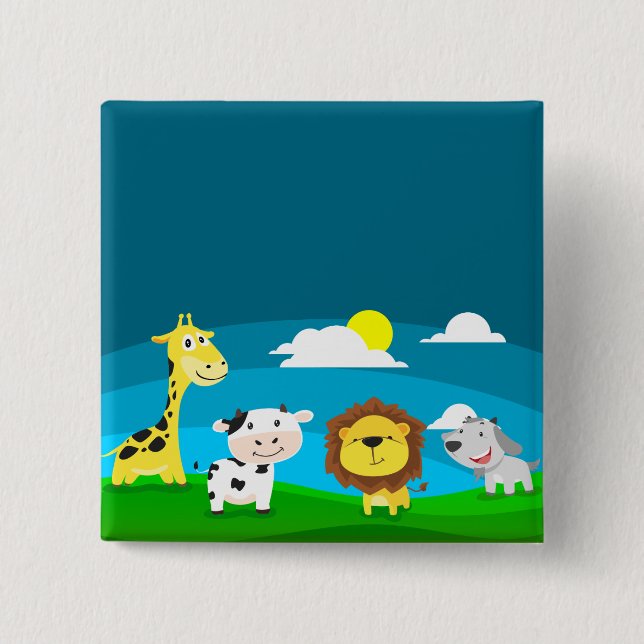 Chapa Cuadrada animales personalizados (Anverso)