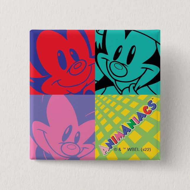 Chapa Cuadrada Animaniacs | Gráfico de arte pop de Warner Sibling (Anverso)
