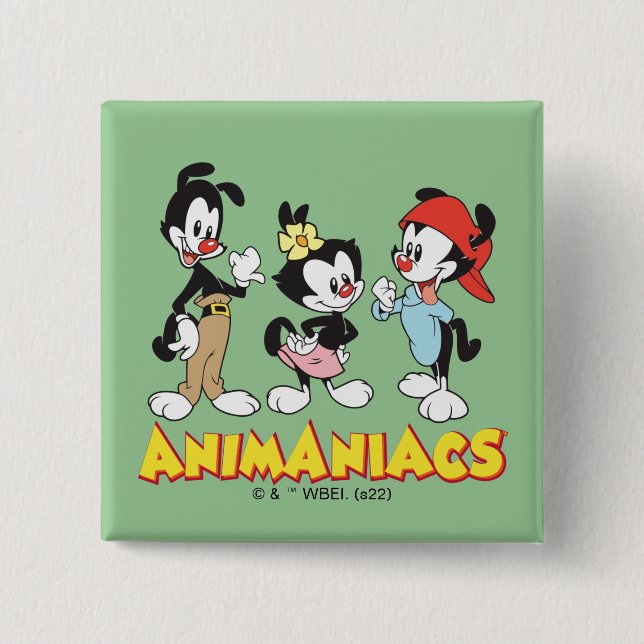 Chapa Cuadrada Animaniacs | Yakko, Dot y Wakko Standing (Anverso)